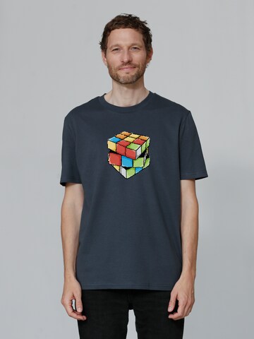 T-Shirt 'Pixel Zauberwürfel' Watapparel en gris : devant
