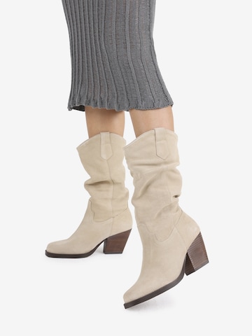 Bottes de cowboy 'Fu-Zzy' BRONX en beige