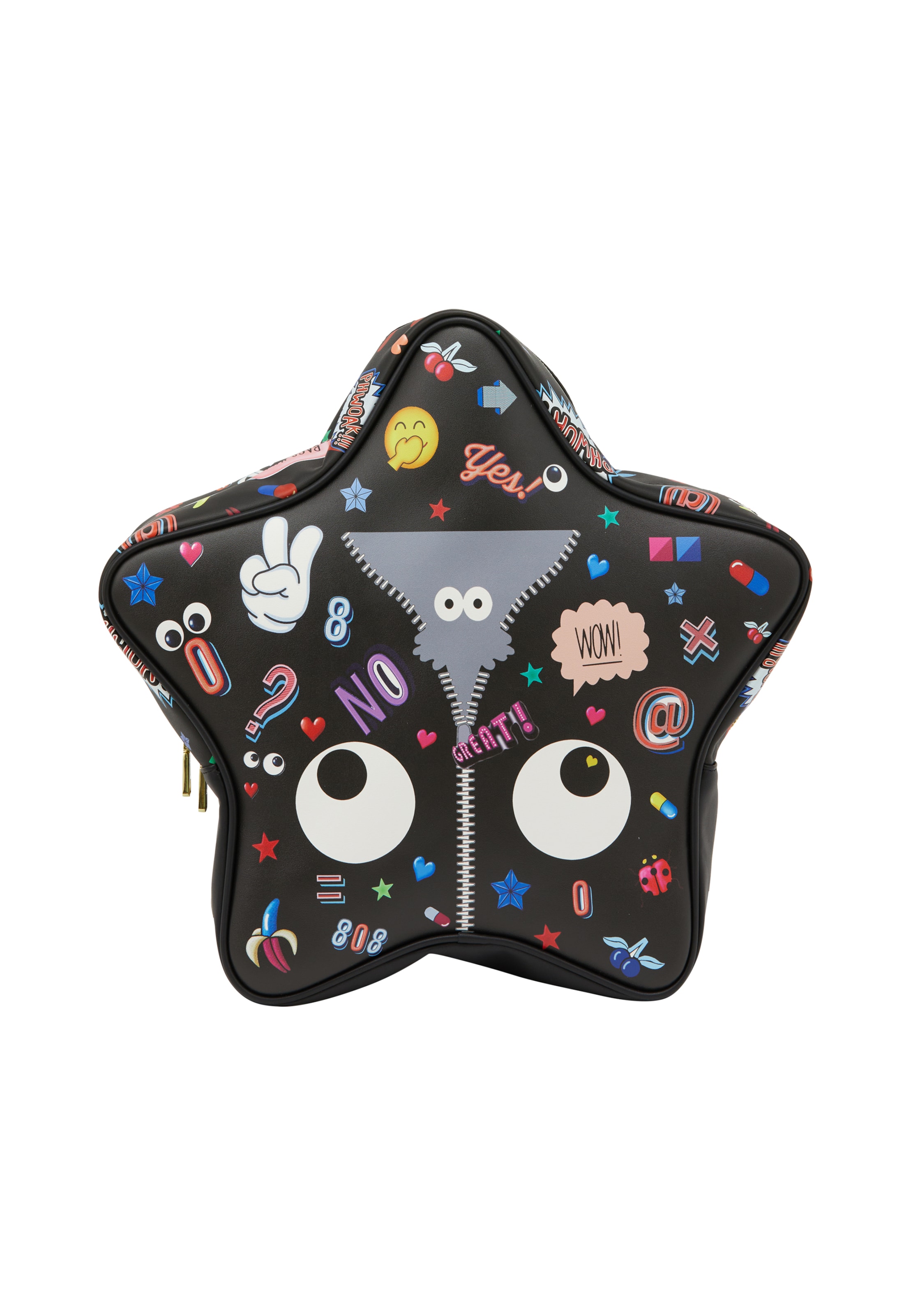 MYMO Batoh 'Pop Eyetheme' - Čierna: predná strana