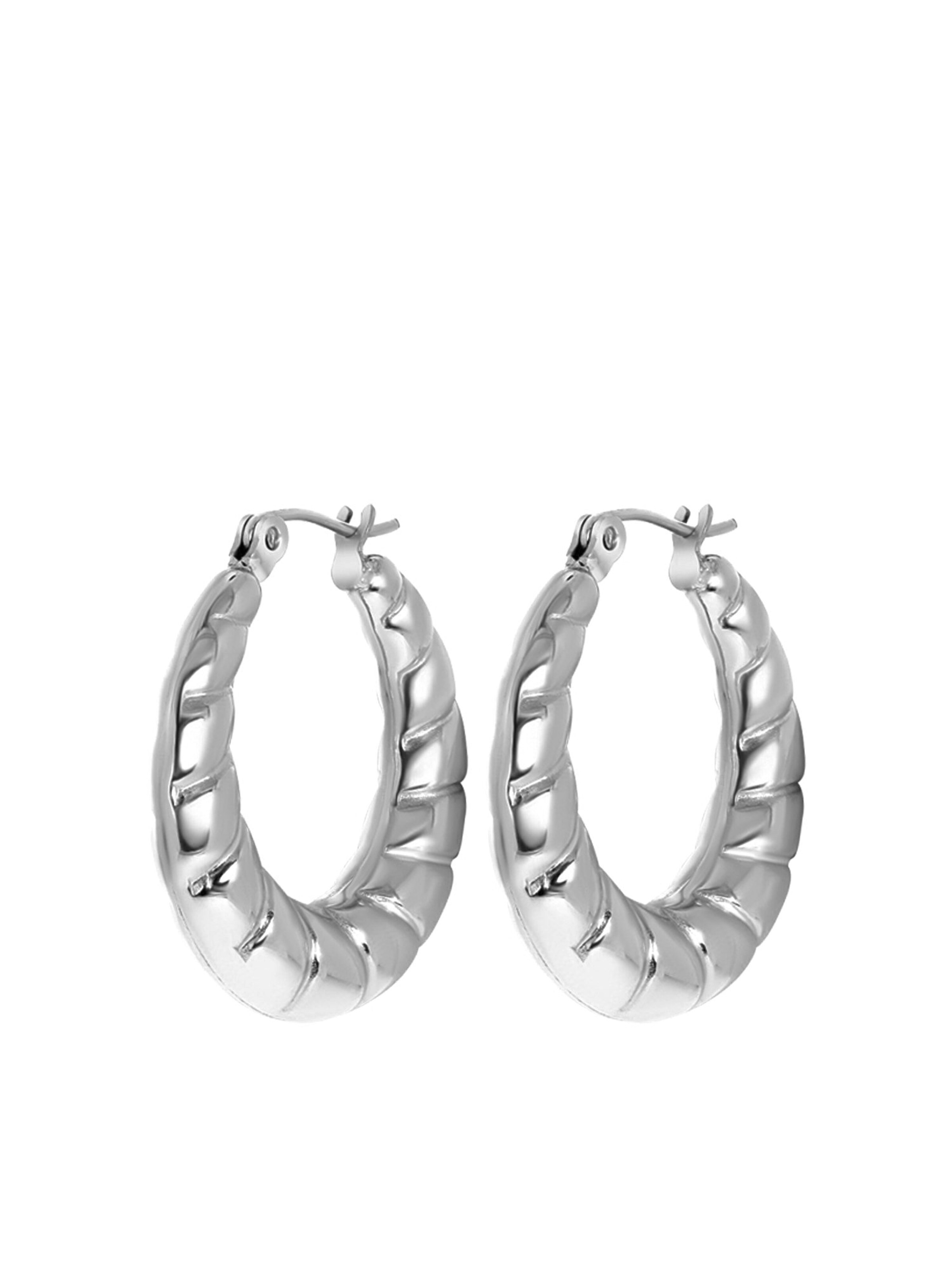 Lucardi Earrings in Silver: front