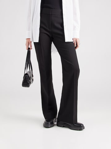 HUGO Wide leg Trousers with creases 'Hovani' in Black: front