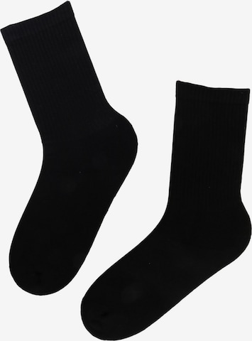 Chaussettes 'TENNIS athletic socks' Sokisahtel en noir : devant