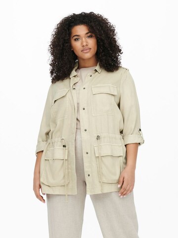 ONLY Carmakoma Between-Season Jacket 'Curvy Utility' in Beige: front