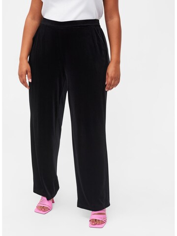 Zizzi Regular Pants 'Livia' in Black: front