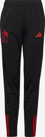 ADIDAS PERFORMANCE Regular Workout Pants 'Belgien Tiro' in Black: front