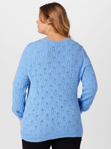 ONLY Carmakoma Пуловер 'Fia Katia' в синьо