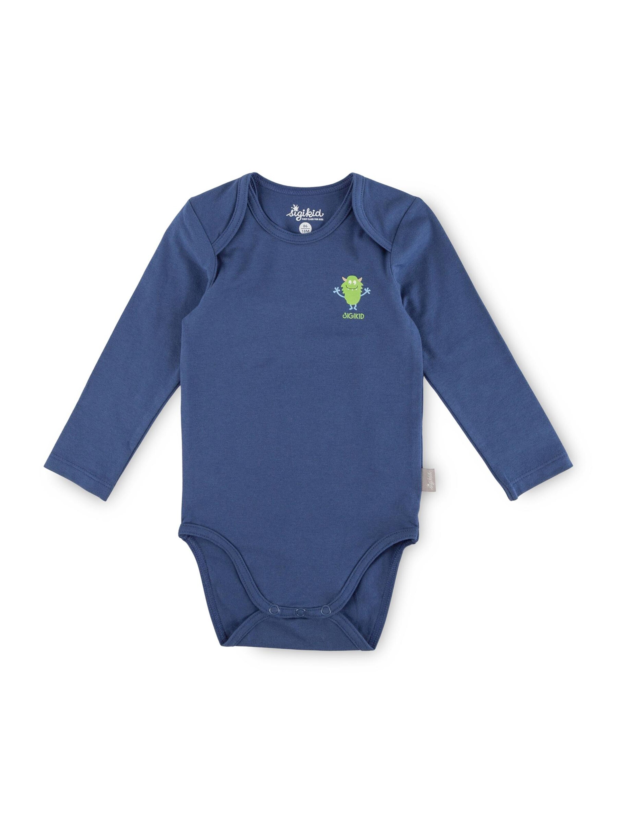 SIGIKID Romper/Bodysuit 'Body, langarm Classic Baby' in 56 in Blue, Item view