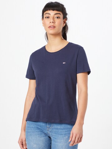 T-shirt Tommy Jeans en bleu : devant