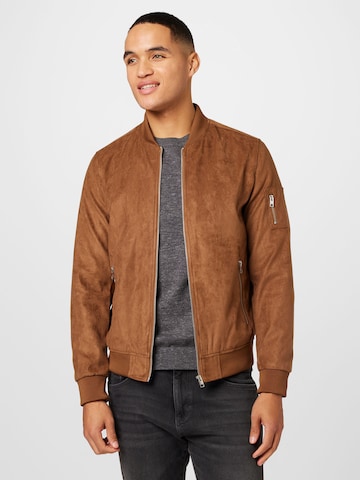 JACK & JONES - Chaqueta de entretiempo 'ROCKY' en marrón: frente