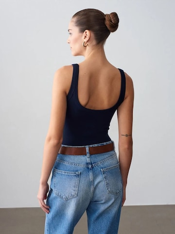 Dilvin Blouse Bodysuit in Blue