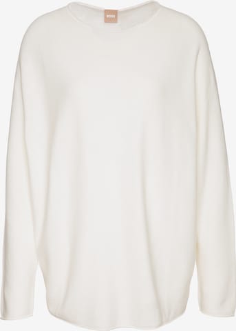 BOSS Sweater 'Faland' in White: front