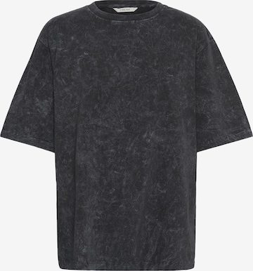 Cream Shirt 'Okina' in Zwart: voorkant