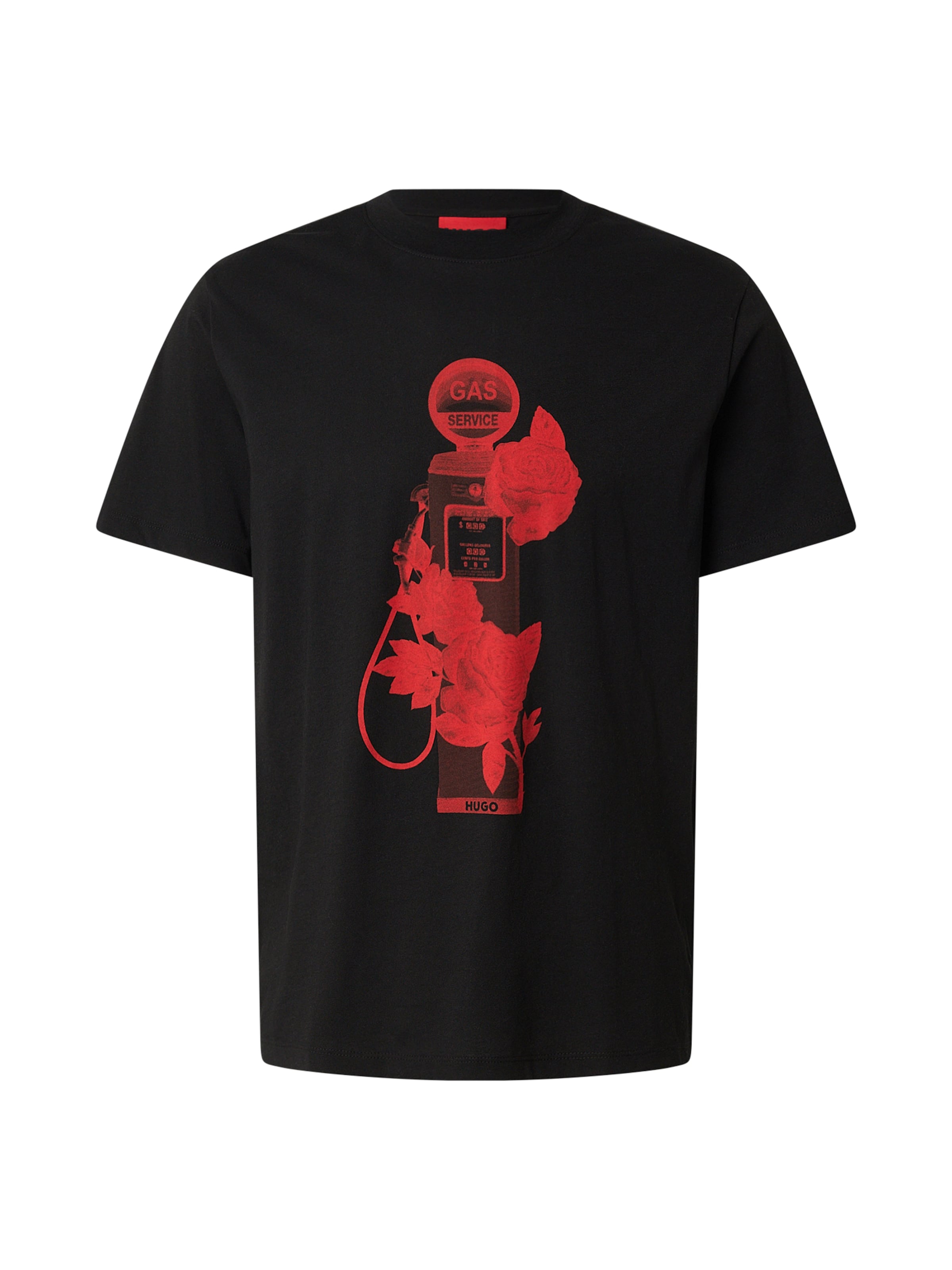 HUGO Тениска 'Dikerd' в черно: отпред