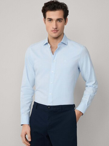 Coupe slim Chemise business Hackett London en bleu : devant