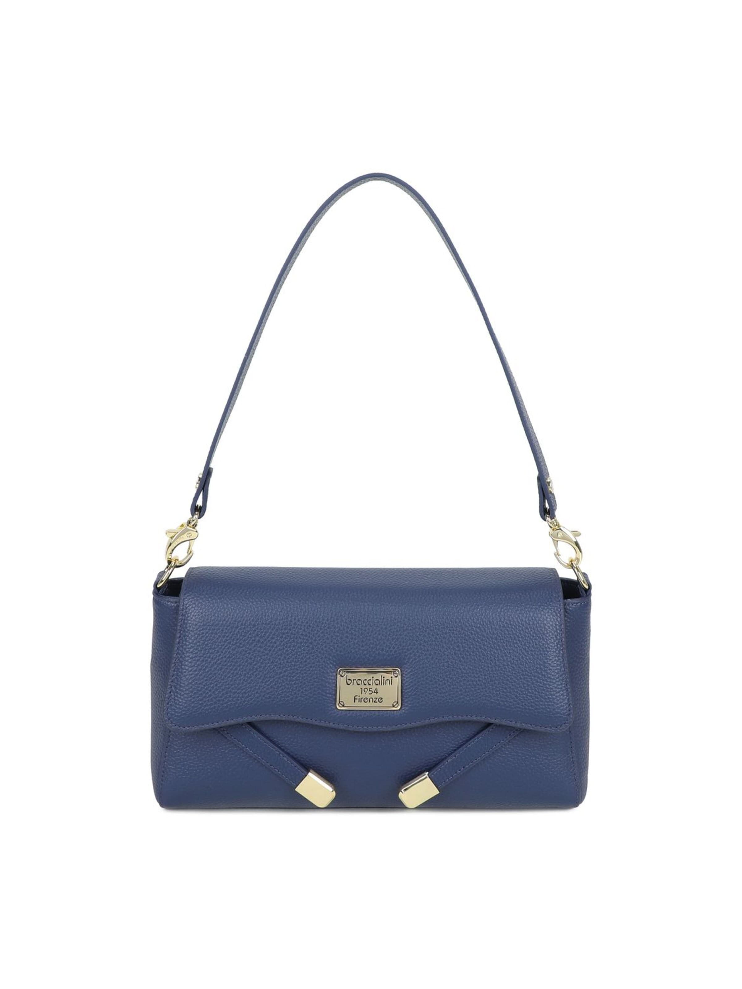 Borsa a spalla 'Sara' di Braccialini in blu: frontale