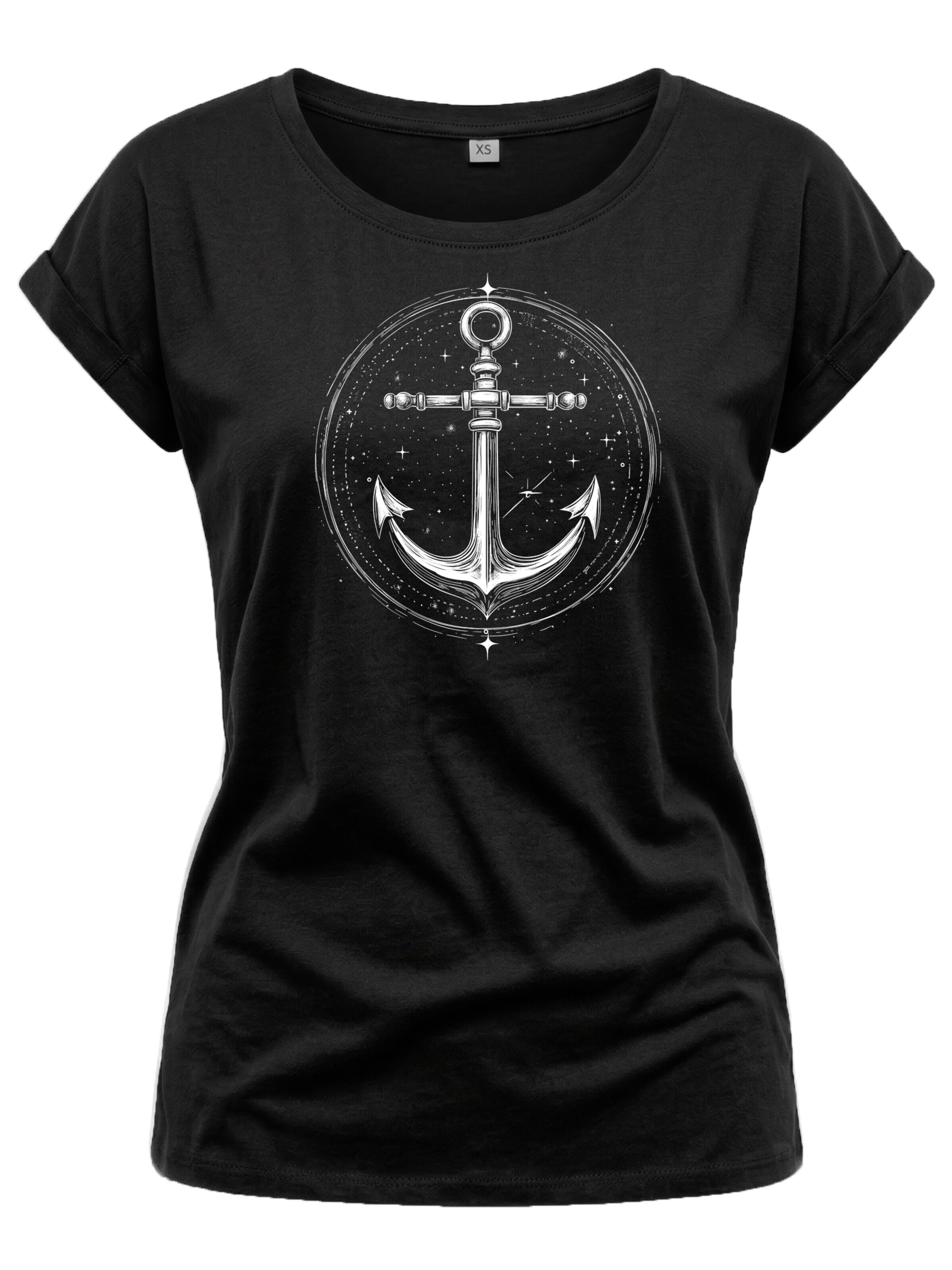 MAKAYA Shirt 'Space Anchor'‌‌‌‌‌‌ in Schwarz: Vorderseite