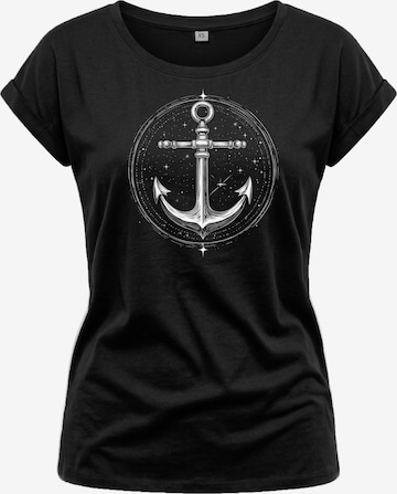 MAKAYA Shirt 'Space Anchor' in Schwarz: Vorderseite