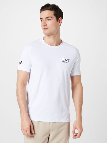 T-Shirt fonctionnel EA7 Emporio Armani en blanc : devant