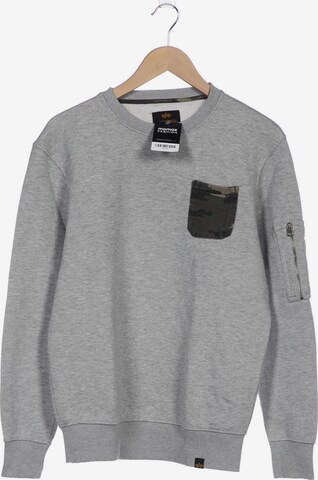 ALPHA INDUSTRIES Sweatshirt & Zip-Up Hoodie in S in Grey: front