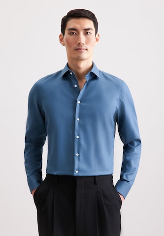 Coupe regular Chemise business 'Schwarze Rose' SEIDENSTICKER en bleu : devant