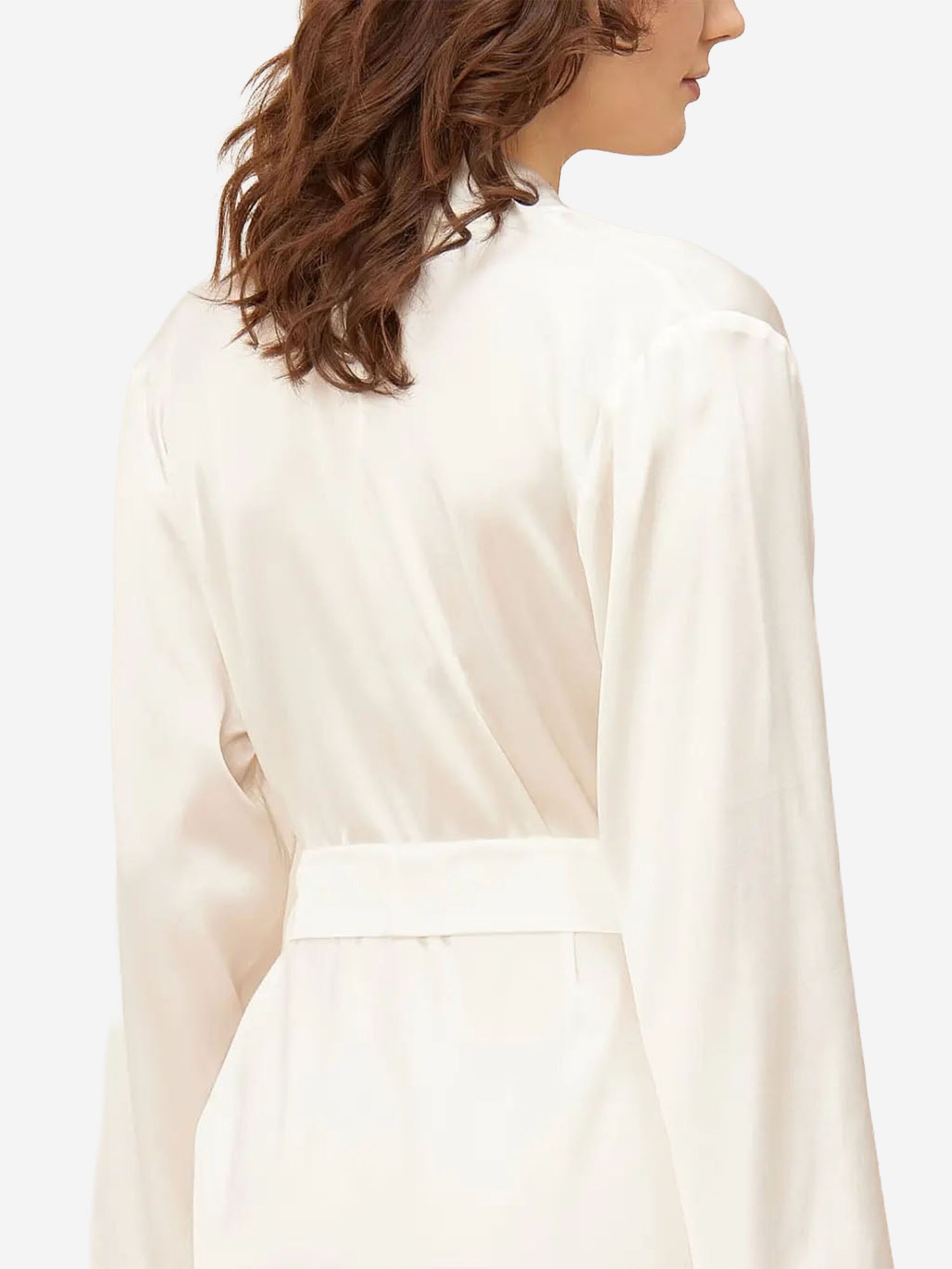 FÉRAUD PARIS Short Bathrobe ' Silk ' in White