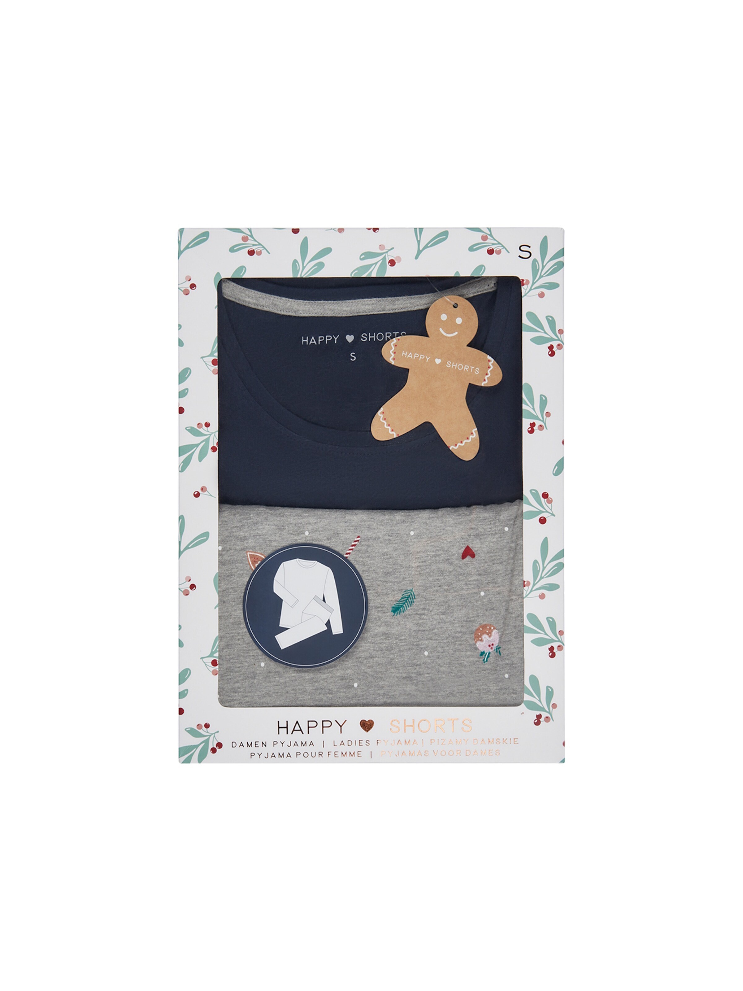 Happy Shorts Pyjama 'Christmas Giftbox' in Blauw