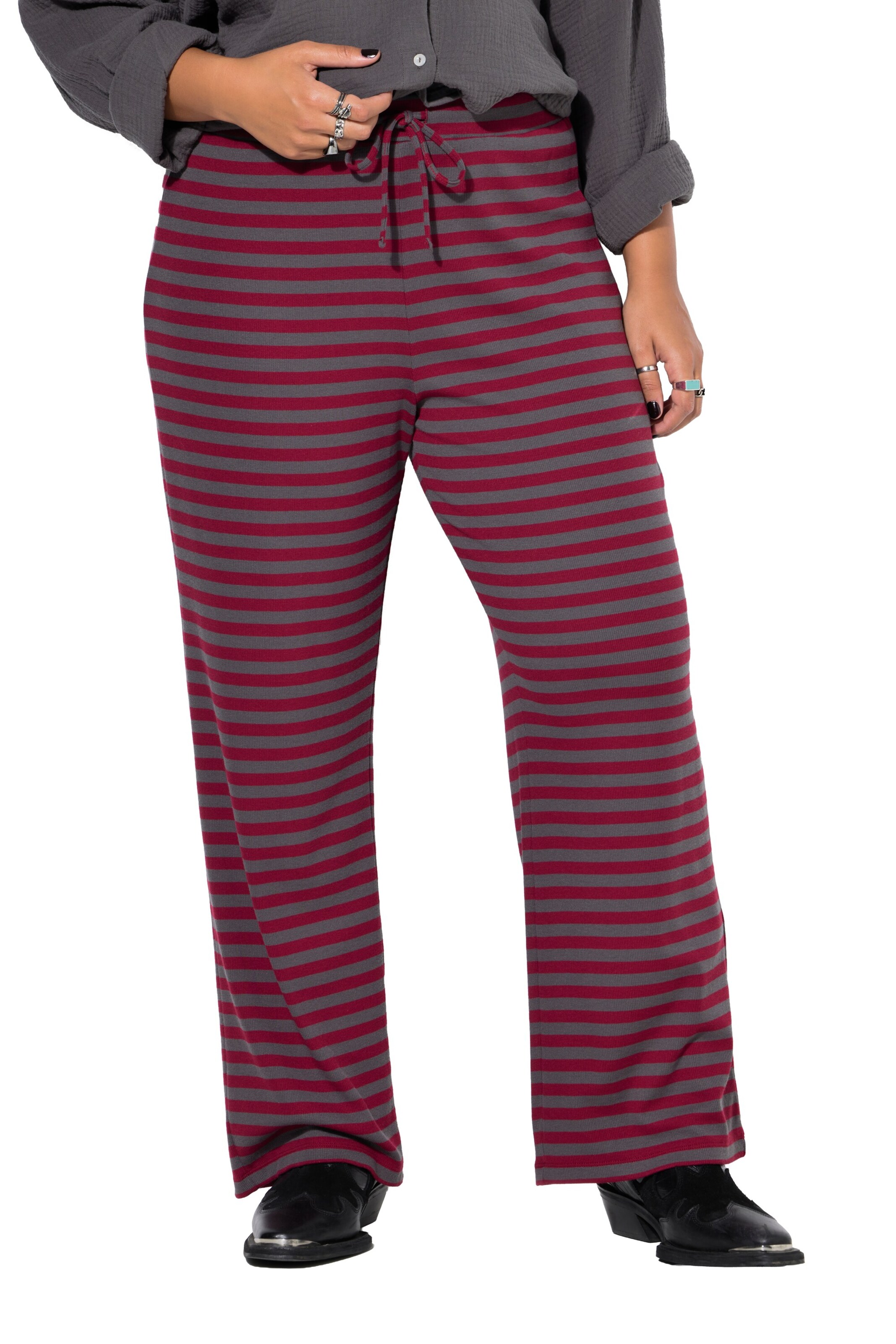 Studio Untold Wide leg Broek in Rood: voorkant