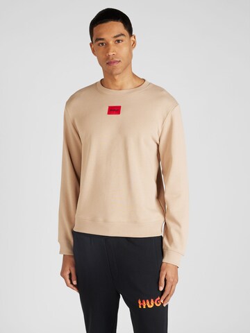 HUGO Sweatshirt 'Diragol212' in Beige: voorkant