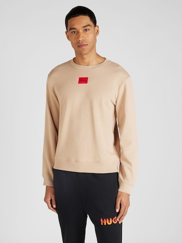 Sweat-shirt 'Diragol' HUGO en beige : devant