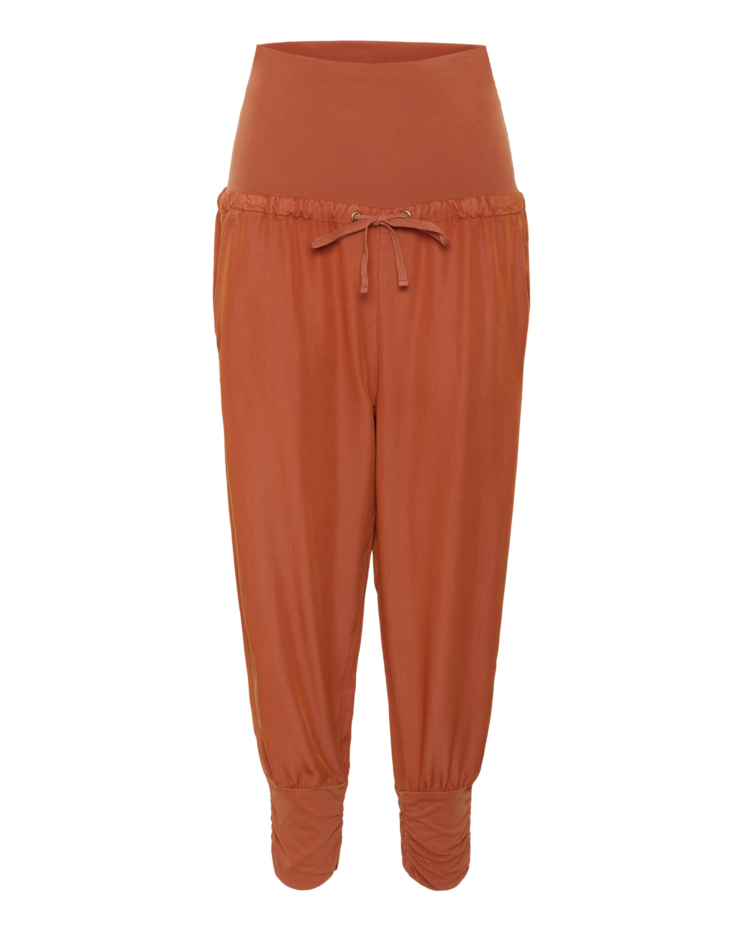 Cream Tapered Harembroek &#x27;Linee&#x27; in Oranje: voorkant