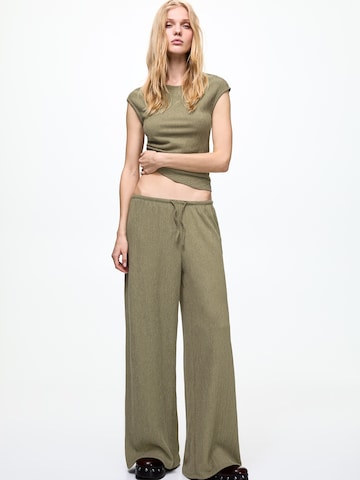 Loosefit Pantalon Pull&Bear en vert