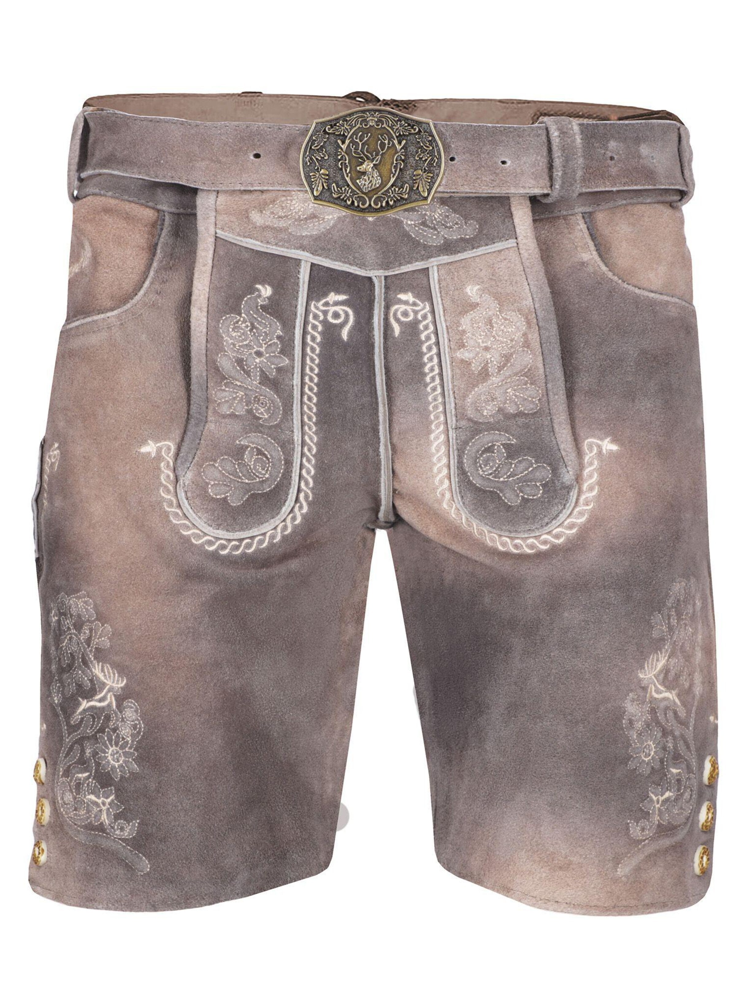 Falkenrieder Regular Hose 'Falkenrieder Lederhose Herren Wien'‌‌‌‌‌‌‌‌ in Braun: Vorderseite