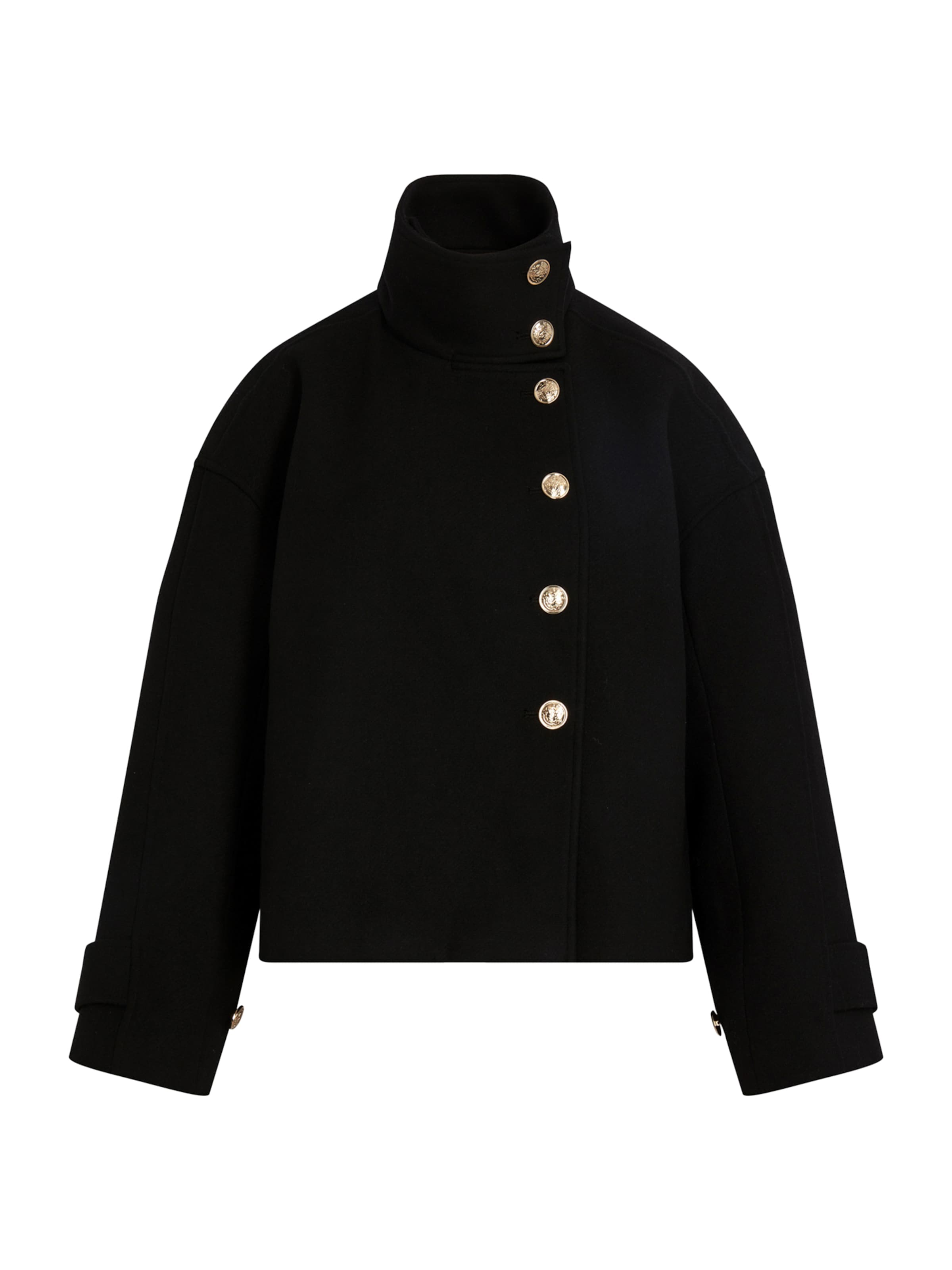 Morgan Ανοιξιάτικο και φθινοπωρινό παλτό σε μαύρο: μπροστά