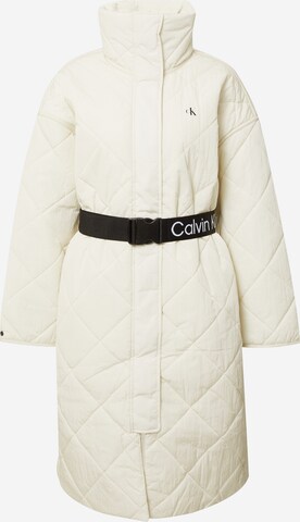 Calvin Klein Jeans Zimní kabát – béžová: přední strana