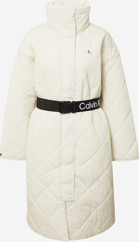Calvin Klein Jeans Płaszcz zimowy w kolorze beżowy: przód