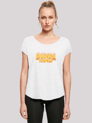 T-shirt 'Stranger Things Fire Logo Women Netflix TV Series' F4NT4STIC en blanc : devant