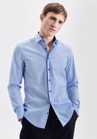 Coupe slim Chemise business SEIDENSTICKER en bleu : devant