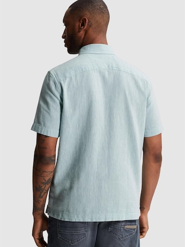 Regular fit Camicia 'Shirt with short sleeves in cotton/linen twill' di CAST IRON in blu