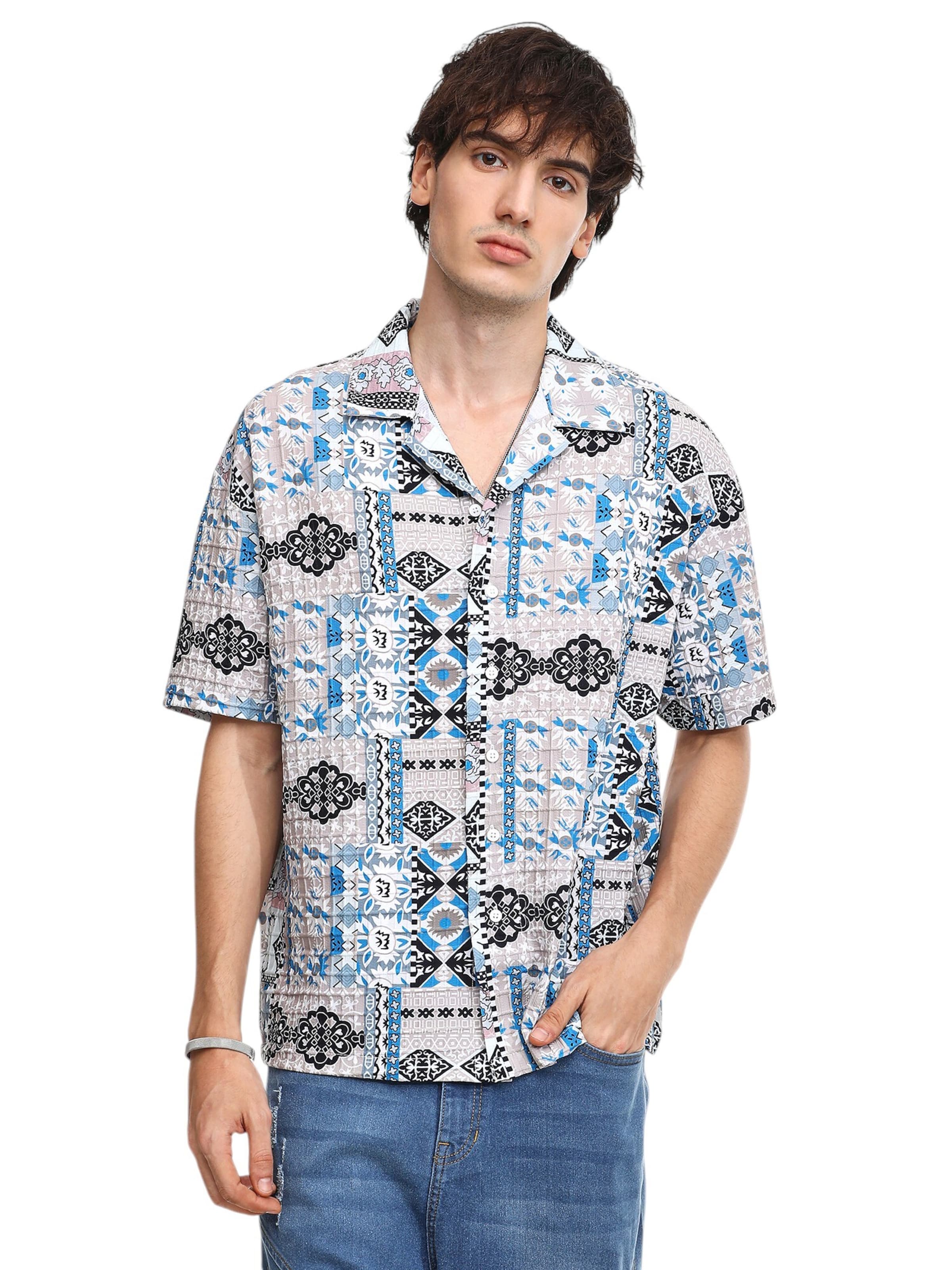 Campus Sutra Regular fit Button Up Shirt 'Winona' in Grey: front