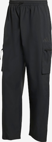 ADIDAS SPORTSWEAR Regular Urheiluhousut 'City Escape' värissä musta: etupuoli