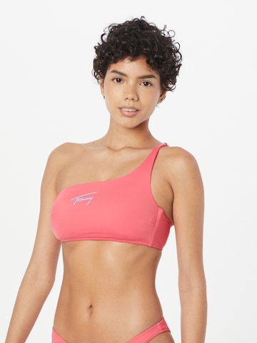 Tommy Jeans Bandeau Bikini Top in Pink: front