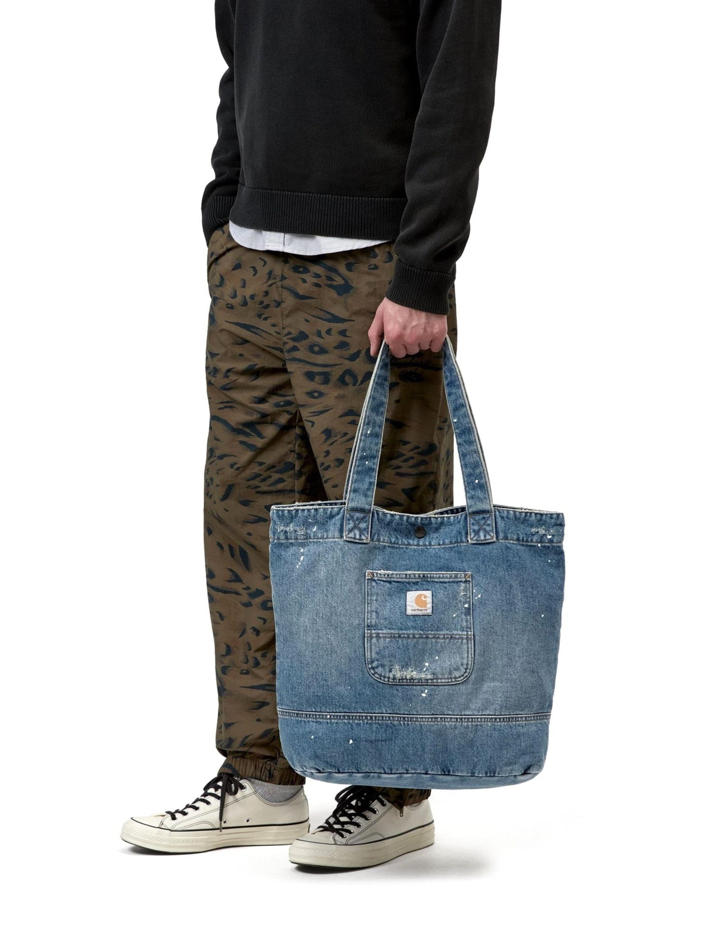Cabas 'DENIM TOTE BLUE DESTROY WASH SPLATTER' Carhartt WIP en bleu