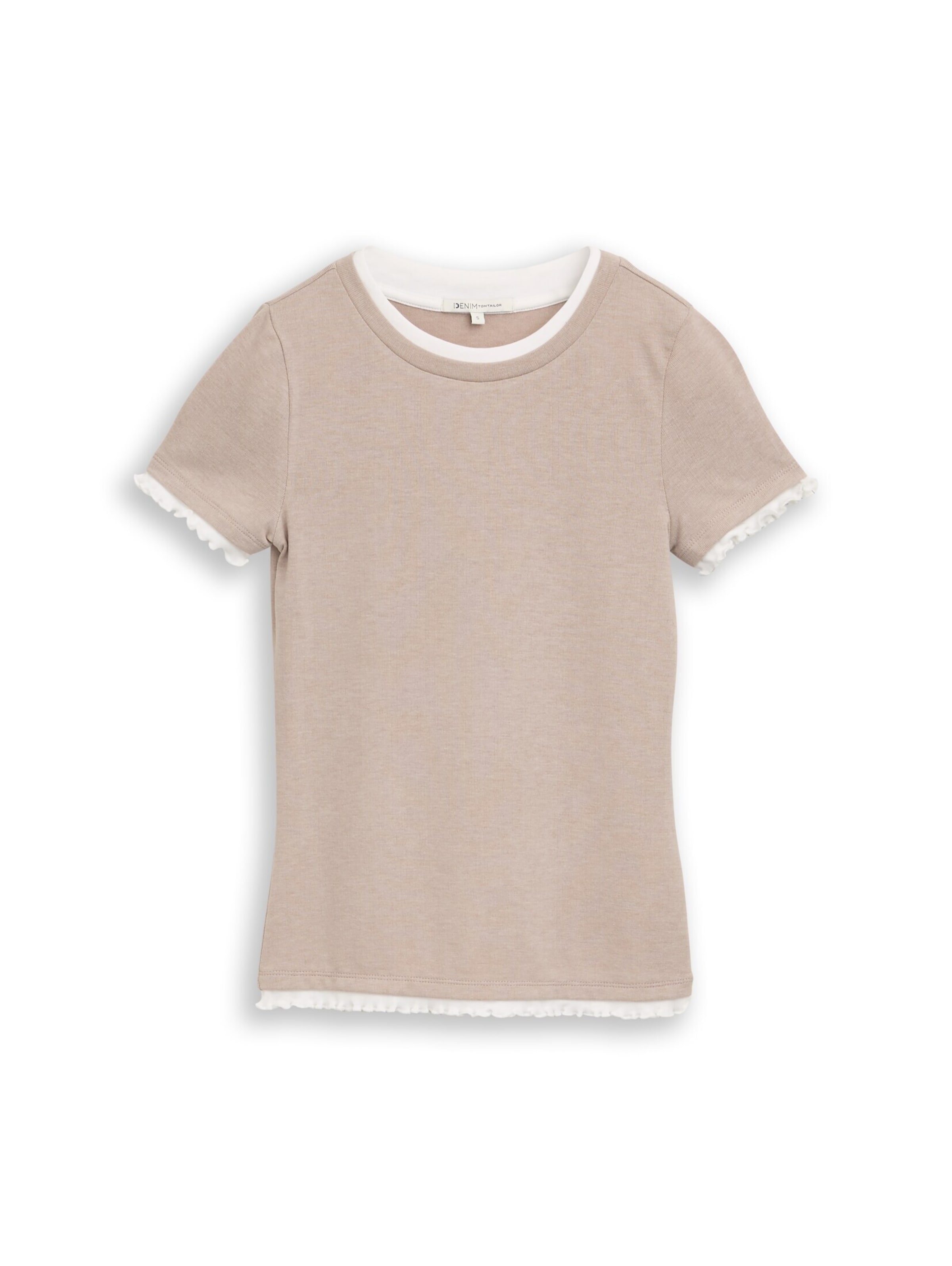 TOM TAILOR DENIM T-Shirt in Beige: Vorderseite