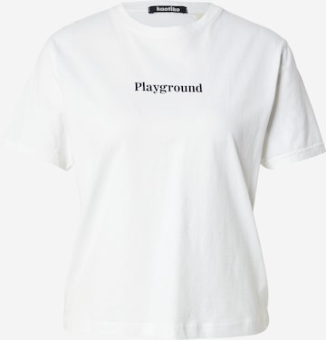 T-shirt 'NAUGHTY PUPPIES' Kaotiko en blanc : devant