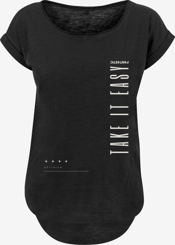 T-shirt 'Take It Easy' F4NT4STIC en noir : devant