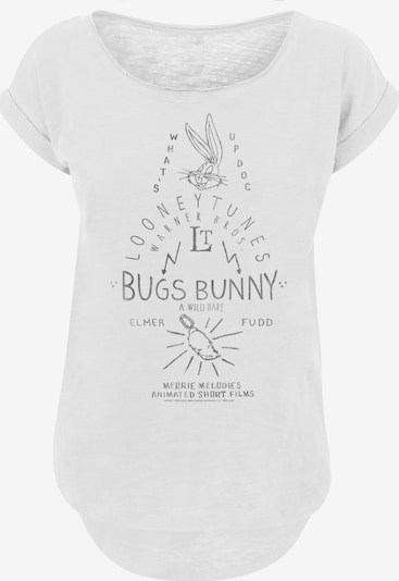 F4NT4STIC T-shirt 'Looney Tunes Bugs Bunny A Wild Hare' en noir / blanc chiné, Vue avec produit
