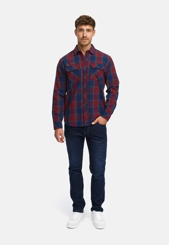 INDICODE JEANS Regular fit Overhemd 'Pomal' in Rood
