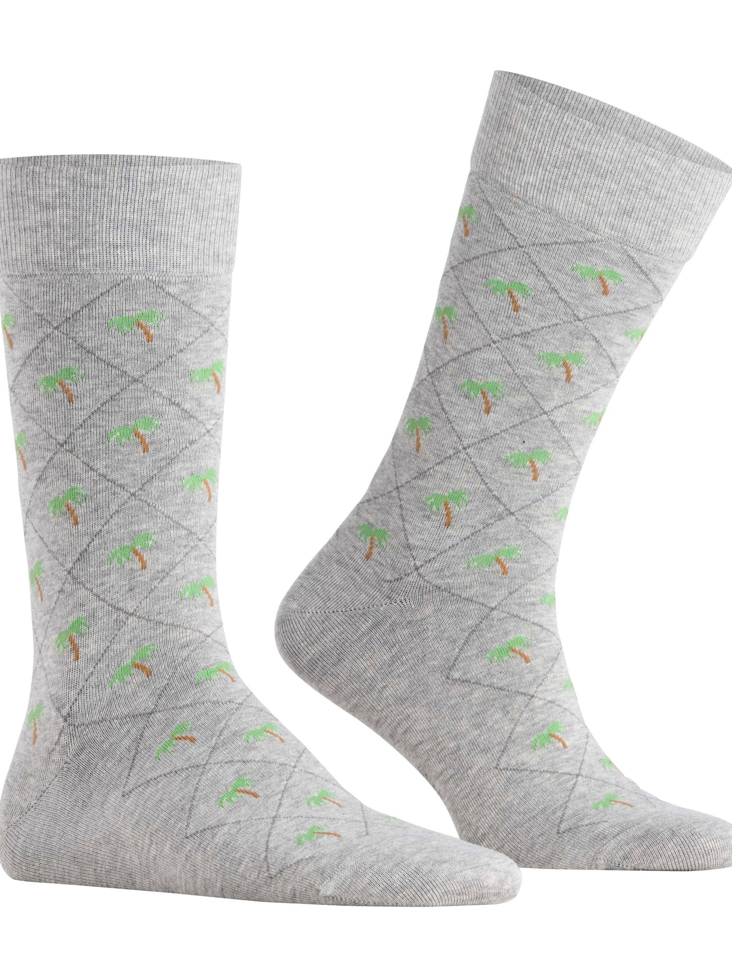 BURLINGTON Socks 'Palm Tree' in Grey