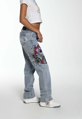 mėlyna Ed Hardy Laisvas Džinsai 'Koi Wave'