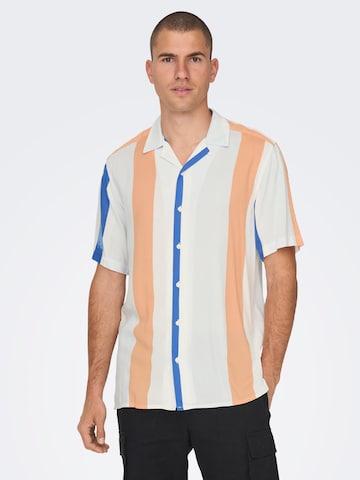 Only & Sons Regular fit Button Up Shirt 'Wayne' in Orange: front